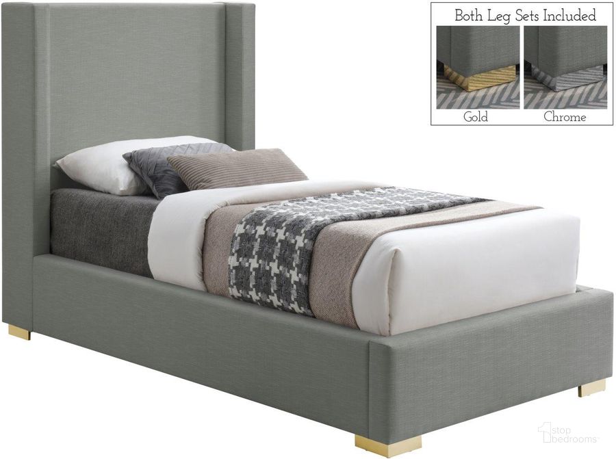 The appearance of Royce Grey Linen Fabric Twin Bed designed by Meridian in the modern / contemporary interior design. This grey linen fabric piece of furniture  was selected by 1StopBedrooms from Royce Collection to add a touch of cosiness and style into your home. Sku: RoyceGrey-T-1;RoyceGrey-T-2;RoyceGrey-T-3. Bed Type: Platform Bed. Material: Metal. Product Type: Platform Bed. Bed Size: Twin. Image1