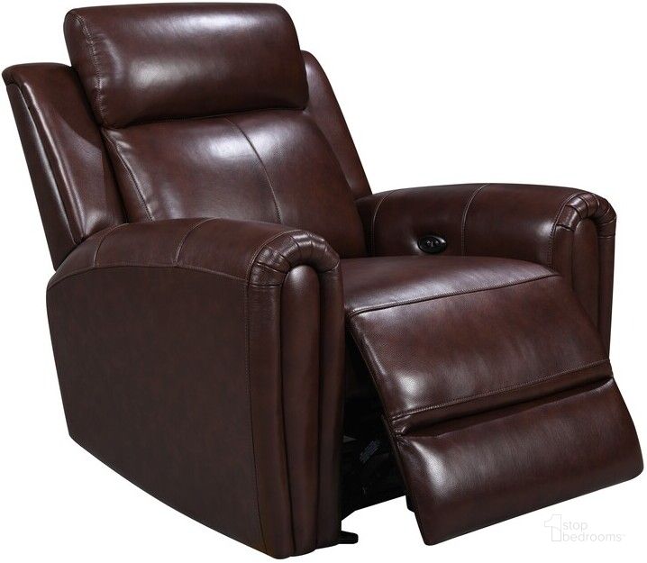 The appearance of Royce Jonathan Power Reclining Glider Recliner In Brown designed by Leather Italia USA in the traditional interior design. This brown piece of furniture  was selected by 1StopBedrooms from Royce Collection to add a touch of cosiness and style into your home. Sku: 1712-E3215G-017030LV. Material: Leather. Product Type: Reclining Chair. Image1