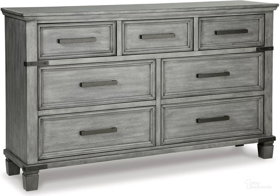 The appearance of Russelyn Gray Dresser designed by Signature Design by Ashley in the transitional interior design. This gray piece of furniture  was selected by 1StopBedrooms from Russelyn Collection to add a touch of cosiness and style into your home. Sku: B772-31. Material: Wood. Product Type: Dresser. Image1