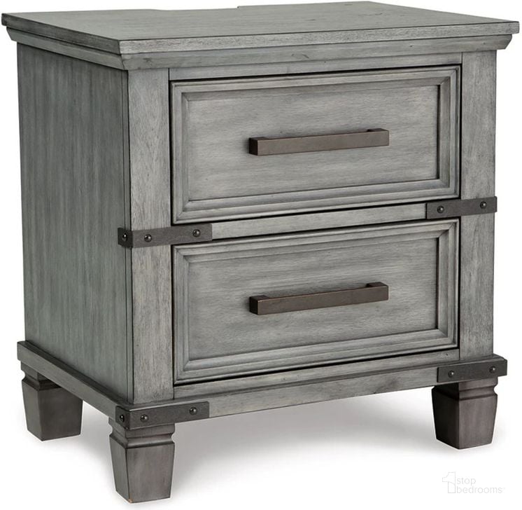 The appearance of Russelyn Gray Two Drawer Night Stand designed by Signature Design by Ashley in the transitional interior design. This gray piece of furniture  was selected by 1StopBedrooms from Russelyn Collection to add a touch of cosiness and style into your home. Sku: B772-92. Material: Wood. Product Type: Nightstand. Image1