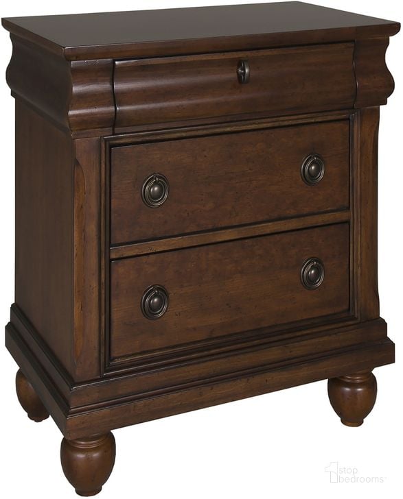 The appearance of Rustic Traditions Nightstand designed by Liberty in the traditional interior design. This brown piece of furniture  was selected by 1StopBedrooms from Rustic Collection to add a touch of cosiness and style into your home. Sku: 589-BR61. Material: Wood. Product Type: Nightstand. Image1