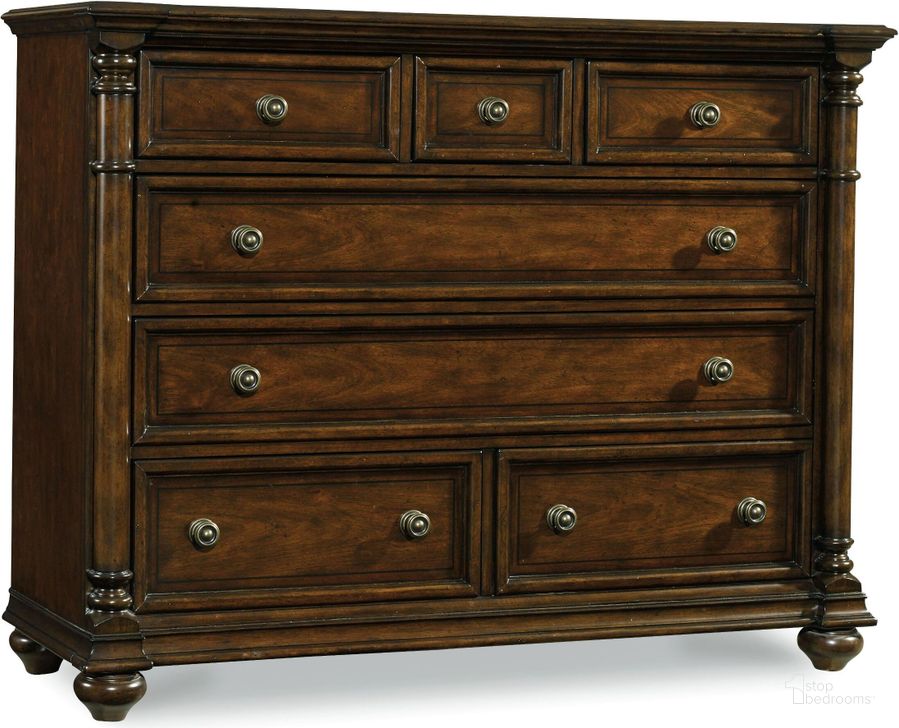 The appearance of Leesburg Brown Bureau designed by Hooker in the traditional interior design. This brown piece of furniture  was selected by 1StopBedrooms from Leesburg Collection to add a touch of cosiness and style into your home. Sku: 5381-90011. Material: Wood. Product Type: Dresser. Image1