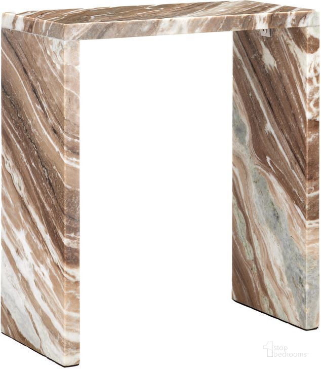 The appearance of Ryan Brown Marble Side Table designed by Currey & Company in the modern / contemporary interior design. This brown piece of furniture  was selected by 1StopBedrooms from Ryan Collection to add a touch of cosiness and style into your home. Sku: 3000-0231. Material: Marble. Product Type: Side Table. Image1