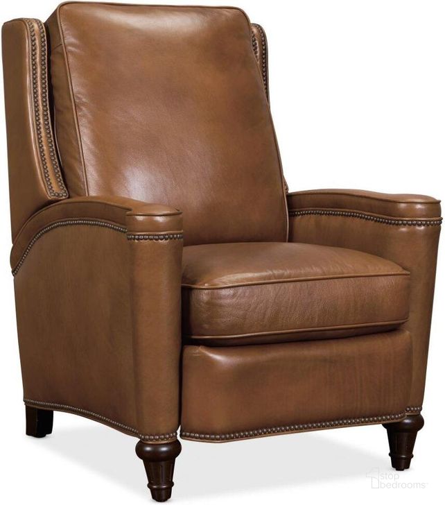 The appearance of Rylea Manual Push Back Recliner designed by Hooker in the traditional interior design. This brown piece of furniture  was selected by 1StopBedrooms from RC Collection to add a touch of cosiness and style into your home. Sku: RC216-PB-086. Material: Leather. Product Type: Recliner. Image1