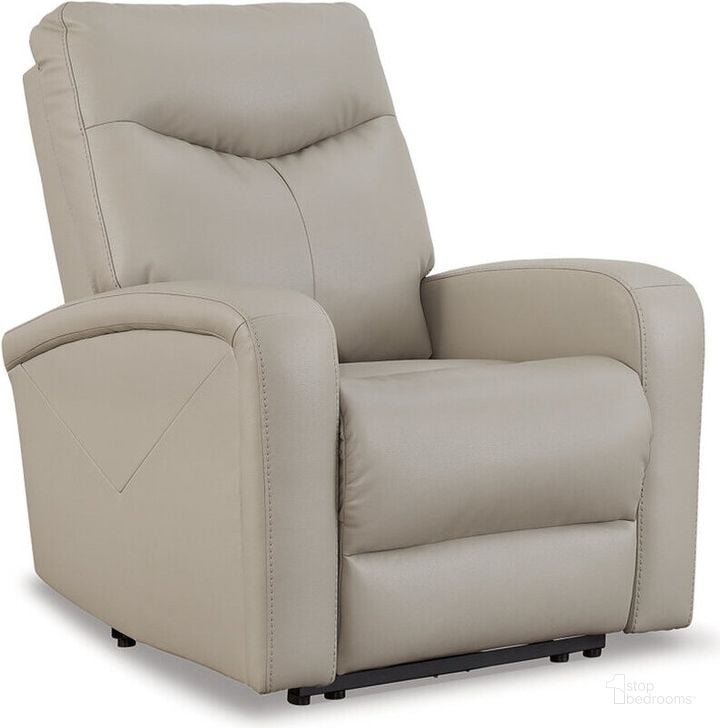 The appearance of Ryversans Dove Gray Power Recliner And Adj Headrest designed by Signature Design by Ashley in the modern / contemporary interior design. This dove gray piece of furniture  was selected by 1StopBedrooms from Ryversans Collection to add a touch of cosiness and style into your home. Sku: 4610406. Material: Fabric. Product Type: Recliner. Image1