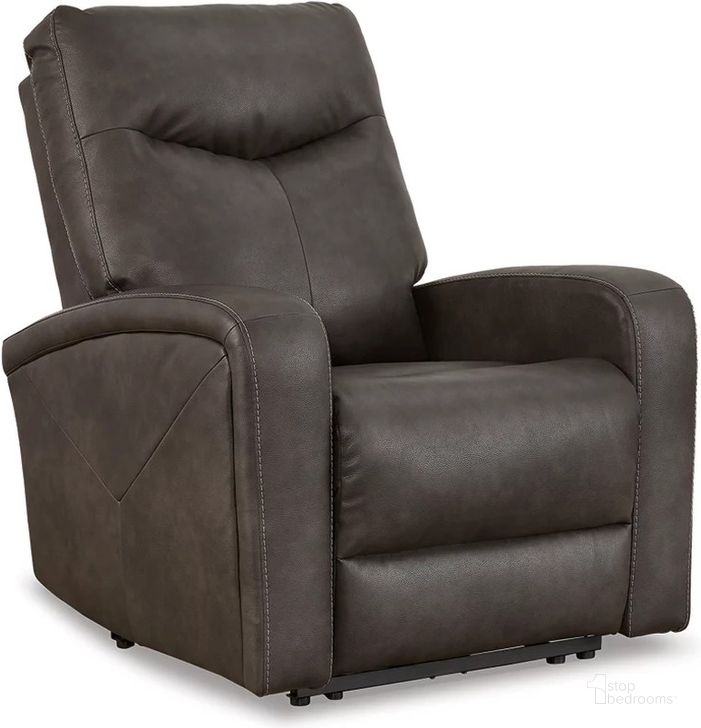 The appearance of Ryversans Quarry Power Recliner And Adj Headrest designed by Signature Design by Ashley in the modern / contemporary interior design. This quarry piece of furniture  was selected by 1StopBedrooms from Ryversans Collection to add a touch of cosiness and style into your home. Sku: 4610506. Material: Fabric. Product Type: Recliner. Image1