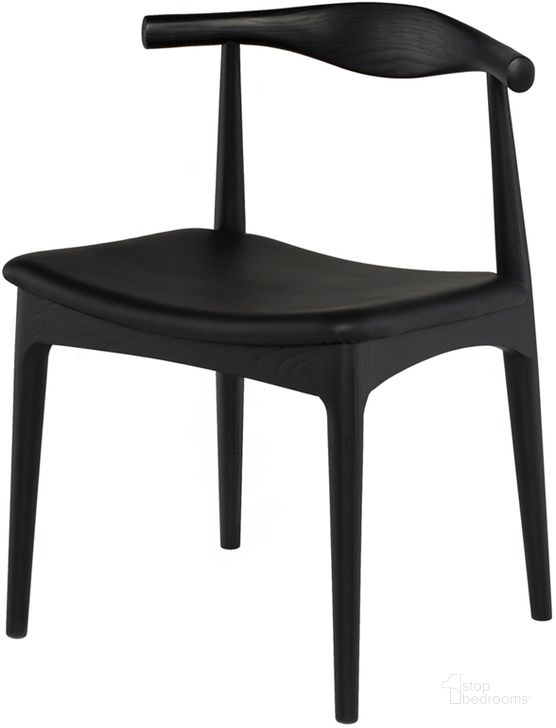 The appearance of Saal Black Leather Dining Chair designed by Nuevo in the modern / contemporary interior design. This black piece of furniture  was selected by 1StopBedrooms from Saal Collection to add a touch of cosiness and style into your home. Sku: HGEM876. Material: Leather. Product Type: Dining Chair. Image1