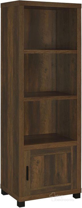 The appearance of Sachin 3-Shelf Media Tower with Storage Cabinet In Dark Pine designed by Coaster in the transitional interior design. This dark pine piece of furniture  was selected by 1StopBedrooms from Sachin Collection to add a touch of cosiness and style into your home. Sku: 707736. Material: Wood. Product Type: Media Tower. Image1