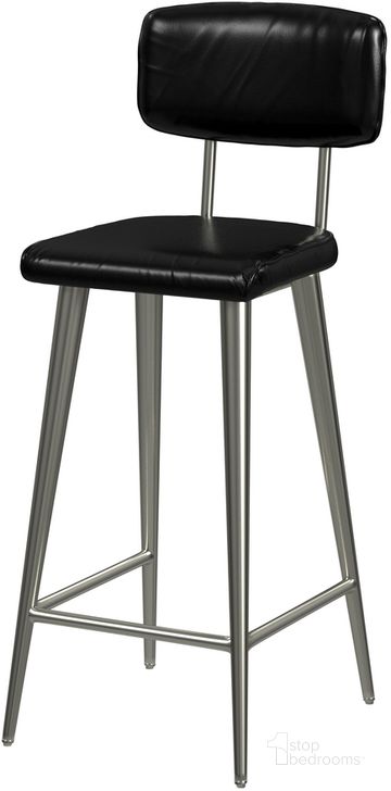 The appearance of Saddle Leather Rectangular 26 Inch Counter Stool In Black designed by Butler Specialty Company in the industrial interior design. This black piece of furniture  was selected by 1StopBedrooms from Saddle Collection to add a touch of cosiness and style into your home. Sku: 5378034. Product Type: Barstool. Material: Iron. Image1
