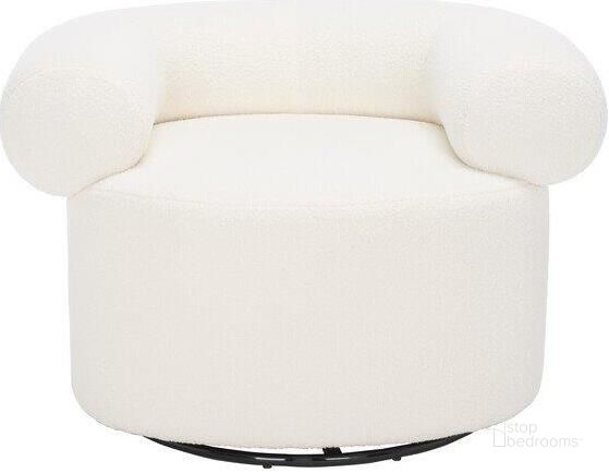 The appearance of Sadie Swivel Accent Chair In Ivory designed by Safavieh Couture in the transitional interior design. This ivory piece of furniture  was selected by 1StopBedrooms from Sadie Collection to add a touch of cosiness and style into your home. Sku: SFV5045A. Product Type: Accent Chair. Material: Plywood. Image1