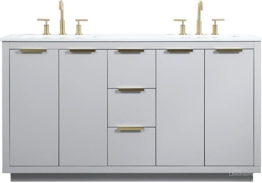 The appearance of Sainsbury Road Grey Bathroom Vanity Bathroom Furniture 0qd24308594 designed by Isaac Tahari in the transitional interior design. This grey piece of furniture  was selected by 1StopBedrooms from Sainsbury Road Collection to add a touch of cosiness and style into your home. Sku: VF19460DGR. Material: MDF. Product Type: Bathroom Vanity. Image1