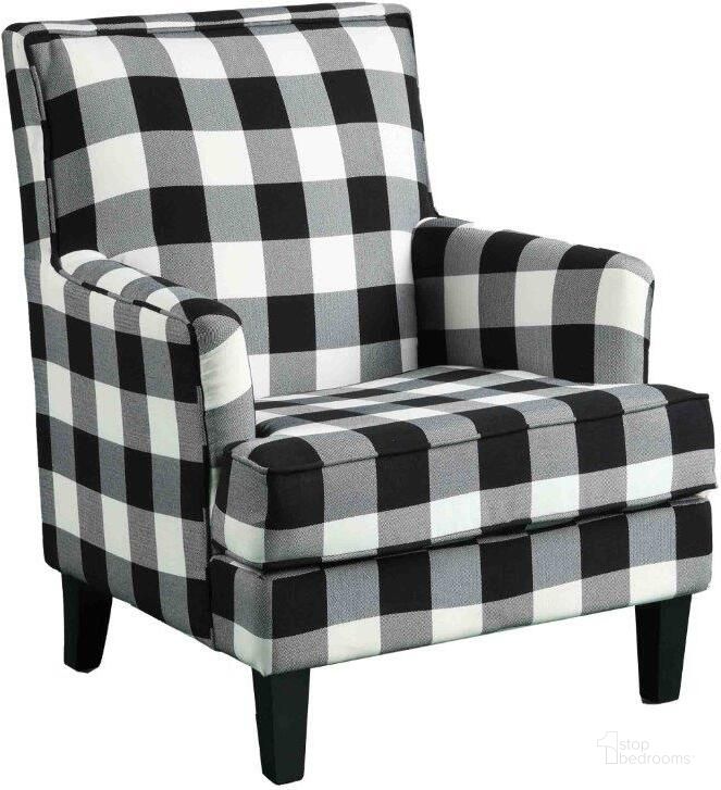 The appearance of Saladin 30 Inch Transitional Fabric Arm Chair In Black And White designed by Best Master Furniture in the transitional interior design. This black/white piece of furniture  was selected by 1StopBedrooms from Saladin Collection to add a touch of cosiness and style into your home. Sku: HT002CP. Material: Fabric. Product Type: Arm Chair. Image1