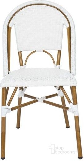 The appearance of Salcha Indoor-Outdoor French Bistro Side Chair in Light Brown designed by Safavieh in the country / farmhouse interior design. This light brown piece of furniture  was selected by 1StopBedrooms from Salcha Collection to add a touch of cosiness and style into your home. Sku: FOX5210L-SET2. Material: Rattan. Product Type: Outdoor Dining Chair. Image1