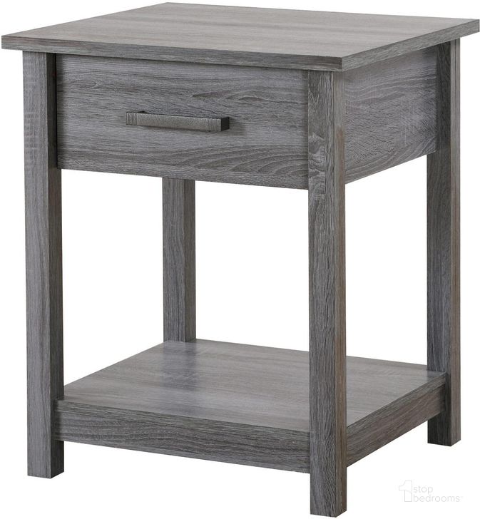 The appearance of Salem Gray Nightstand designed by Glory in the modern / contemporary interior design. This gray piece of furniture  was selected by 1StopBedrooms from Salem Collection to add a touch of cosiness and style into your home. Sku: G056-N-Nightstand. Material: Wood. Product Type: Nightstand. Image1