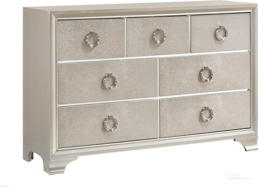 The appearance of Salford Dresser designed by Coaster in the transitional interior design. This metallic piece of furniture  was selected by 1StopBedrooms from Salford Collection to add a touch of cosiness and style into your home. Sku: 222723. Material: Wood. Product Type: Dresser. Image1