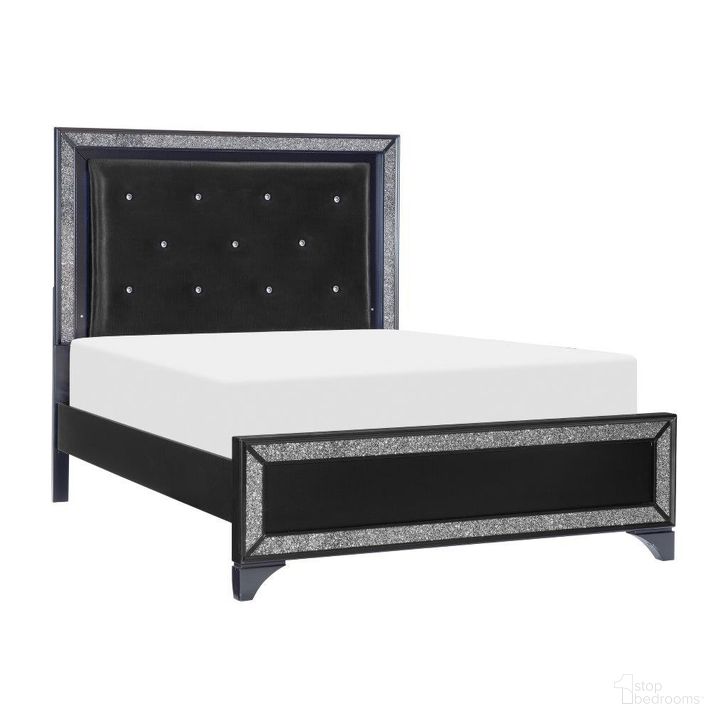 The appearance of Salon Pearl Black Metallic Queen Panel Bed designed by Homelegance in the transitional interior design. This silver and black piece of furniture  was selected by 1StopBedrooms from Salon Collection to add a touch of cosiness and style into your home. Sku: 1572BK-1;1572BK-2;1572BK-3. Bed Type: Panel Bed. Material: Wood. Product Type: Panel Bed. Bed Size: Queen. Image1