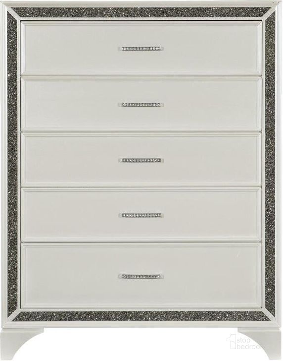 The appearance of Salon Pearl White Metallic Chest designed by Homelegance in the transitional interior design. This white piece of furniture  was selected by 1StopBedrooms from Salon Collection to add a touch of cosiness and style into your home. Sku: 1572W-9. Material: Wood. Product Type: Chest. Image1