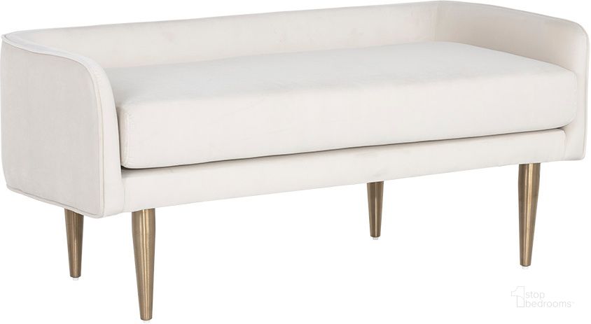 The appearance of Sammy Bench In Cream Sky designed by Sunpan in the modern / contemporary interior design. This cream piece of furniture  was selected by 1StopBedrooms from Sammy Collection to add a touch of cosiness and style into your home. Sku: 106406. Material: Fabric. Product Type: Bench. Image1