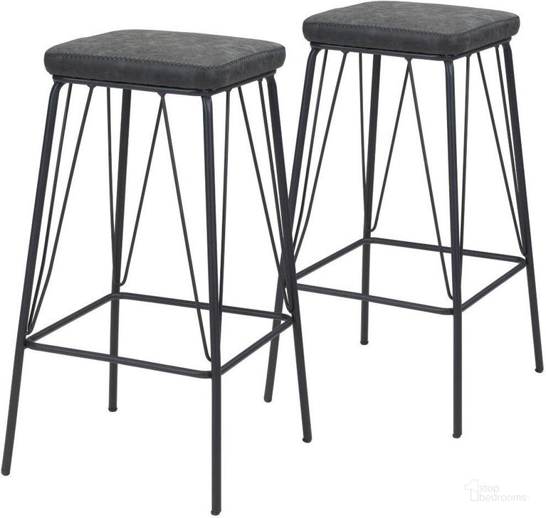 The appearance of Samuel Counter Stool Set Of 2 In Vintage Black designed by Zuo Modern in the modern / contemporary interior design. This vintage black piece of furniture  was selected by 1StopBedrooms from Samuel Collection to add a touch of cosiness and style into your home. Sku: 109512. Product Type: Barstool. Material: Plywood. Image1