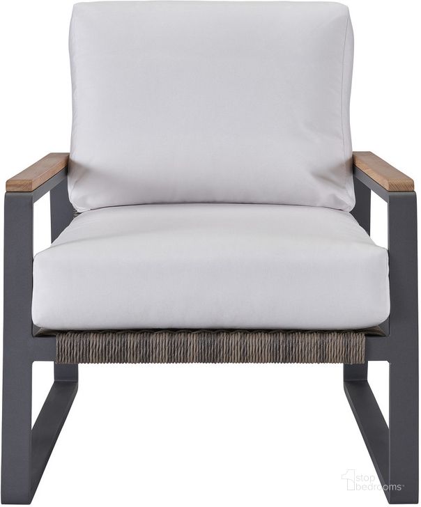 The appearance of Coastal Living San Clemente Natural Teak and Carbon Outdoor Lounge Chair designed by Universal in the transitional interior design. This cream piece of furniture  was selected by 1StopBedrooms from Coastal Living Collection to add a touch of cosiness and style into your home. Sku: U012945. Product Type: Outdoor Lounge Chair. Image1