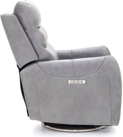 The appearance of San Marco Rainer Storm Swivel Recliner With Power Recline Power Head Rest And Power Lumbar Lay Flat designed by BarcaLounger in the transitional interior design. This storm piece of furniture  was selected by 1StopBedrooms from San Collection to add a touch of cosiness and style into your home. Sku: 3PHL1215375094. Material: Leather. Product Type: Recliner. Image1