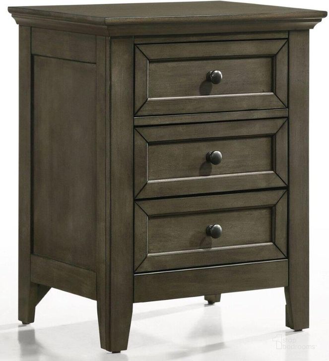The appearance of San Mateo Gray 3 Drawer Nightstand designed by Intercon in the transitional interior design. This gray piece of furniture  was selected by 1StopBedrooms from San Mateo Collection to add a touch of cosiness and style into your home. Sku: SM-BR-8803-GRY-C. Product Type: Nightstand. Image1