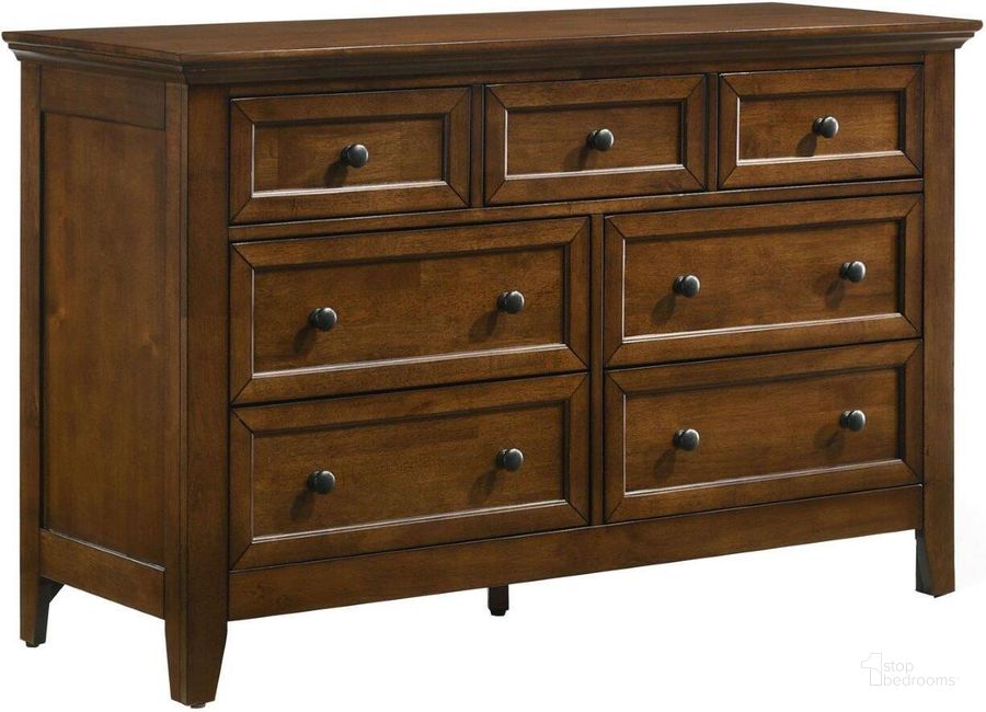 The appearance of San Mateo Youth Tuscan 7 Drawer Dresser designed by Intercon in the transitional interior design. This brown piece of furniture  was selected by 1StopBedrooms from San Mateo Youth Collection to add a touch of cosiness and style into your home. Sku: SM-BR-4307-TUS-C. Product Type: Dresser. Image1