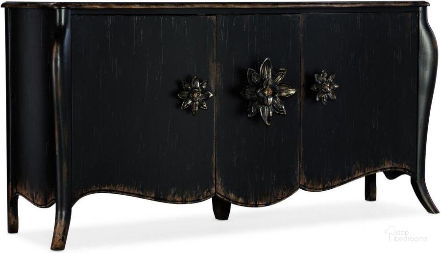 The appearance of Sanctuary Bien Ame Buffet designed by Hooker in the traditional interior design. This black piece of furniture  was selected by 1StopBedrooms from Sanctuary 2 Collection to add a touch of cosiness and style into your home. Sku: 5845-75900-99. Material: Wood. Product Type: Buffets, Sideboards and Server. Image1
