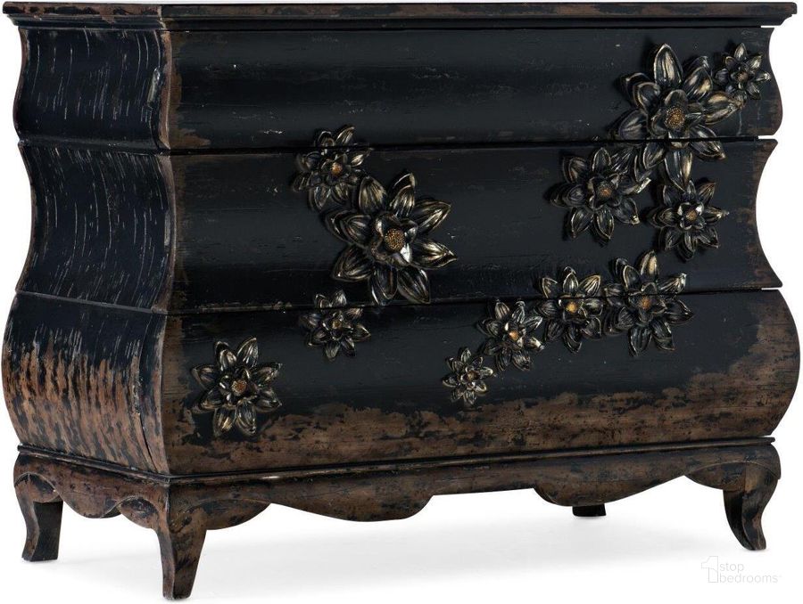The appearance of Sanctuary Charmant Bachelorette Chest designed by Hooker in the traditional interior design. This black piece of furniture  was selected by 1StopBedrooms from Sanctuary 2 Collection to add a touch of cosiness and style into your home. Sku: 5845-90017-99. Material: Wood. Product Type: Chest. Image1
