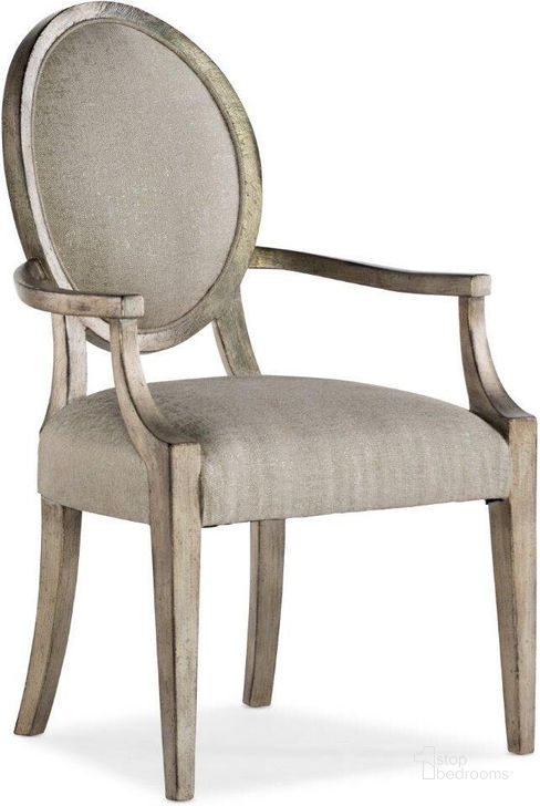 The appearance of Sanctuary Romantique Oval Arm Chair designed by Hooker in the traditional interior design. This silver piece of furniture  was selected by 1StopBedrooms from Sanctuary 2 Collection to add a touch of cosiness and style into your home. Sku: 5875-75500-95. Material: Fabric. Product Type: Arm Chair. Image1