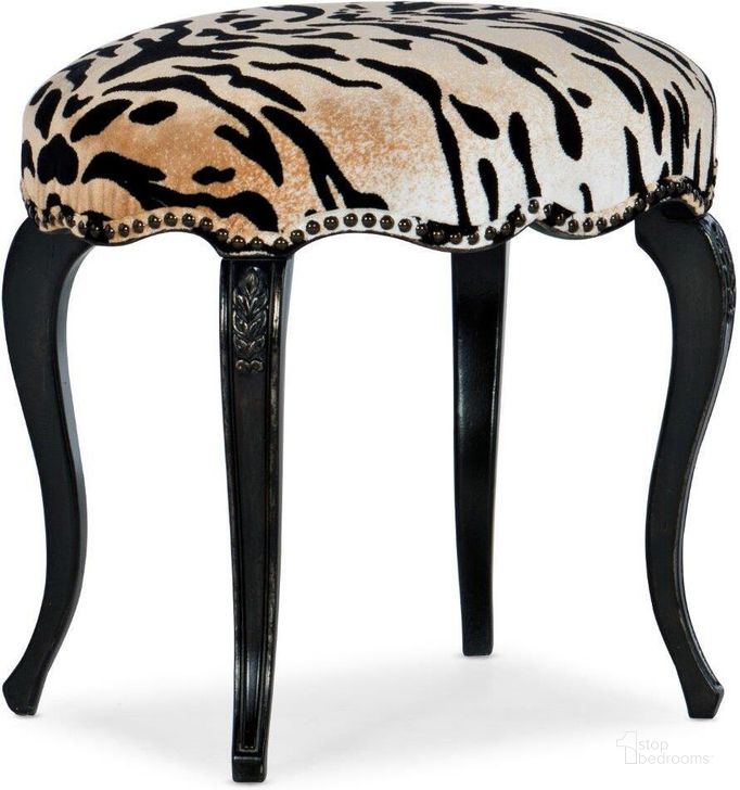 The appearance of Sanctuary Tigre Ottoman designed by Hooker in the traditional interior design. This black piece of furniture  was selected by 1StopBedrooms from Sanctuary 2 Collection to add a touch of cosiness and style into your home. Sku: 5875-52006-99. Material: Fabric. Product Type: Ottoman. Image1