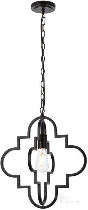 The appearance of Sandara 1 Light Pendant In Black LD7063D16BK designed by Elegant Lighting in the transitional interior design. This black piece of furniture  was selected by 1StopBedrooms from Sandara Collection to add a touch of cosiness and style into your home. Sku: LD7063D16BK. Material: Metal. Product Type: Pendant Lighting. Image1