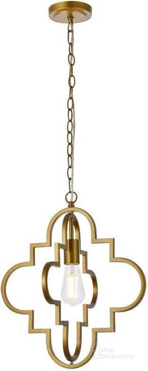 The appearance of Sandara 1 Light Pendant In Brass LD7063D16BR designed by Elegant Lighting in the transitional interior design. This brass piece of furniture  was selected by 1StopBedrooms from Sandara Collection to add a touch of cosiness and style into your home. Sku: LD7063D16BR. Material: Metal. Product Type: Pendant Lighting. Image1