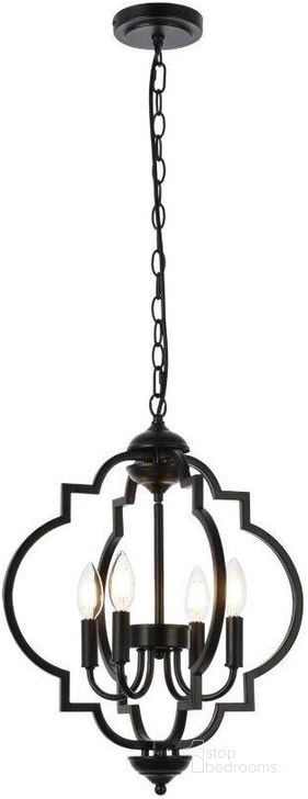 The appearance of Sandara 4 Lights Pendant In Black LD7064D16BK designed by Elegant Lighting in the transitional interior design. This black piece of furniture  was selected by 1StopBedrooms from Sandara Collection to add a touch of cosiness and style into your home. Sku: LD7064D16BK. Material: Metal. Product Type: Pendant Lighting. Image1