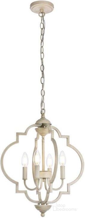 The appearance of Sandara 4 Lights Pendant In Weathered Dove LD7064D16WD designed by Elegant Lighting in the transitional interior design. This dove piece of furniture  was selected by 1StopBedrooms from Sandara Collection to add a touch of cosiness and style into your home. Sku: LD7064D16WD. Material: Metal. Product Type: Pendant Lighting. Image1