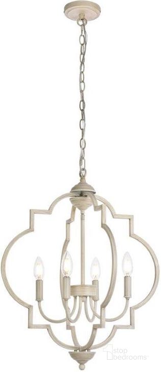The appearance of Sandara 4 Lights Pendant In Weathered Dove LD7065D20WD designed by Elegant Lighting in the transitional interior design. This dove piece of furniture  was selected by 1StopBedrooms from Sandara Collection to add a touch of cosiness and style into your home. Sku: LD7065D20WD. Material: Metal. Product Type: Pendant Lighting. Image1