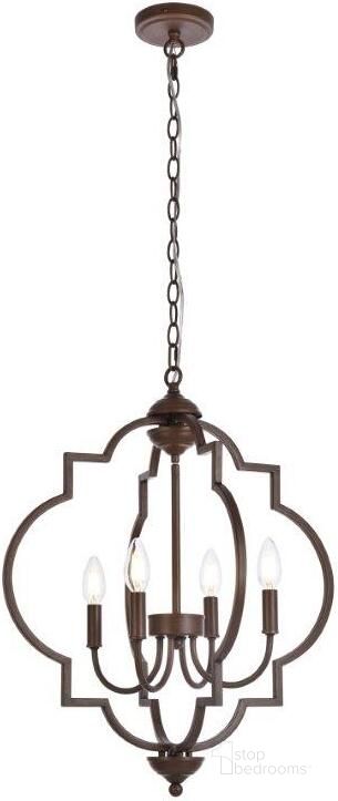 The appearance of Sandara 4 Lights Pendant In Weathered Oak LD7065D20WOK designed by Elegant Lighting in the transitional interior design. This weathered oak piece of furniture  was selected by 1StopBedrooms from Sandara Collection to add a touch of cosiness and style into your home. Sku: LD7065D20WOK. Material: Metal. Product Type: Pendant Lighting. Image1