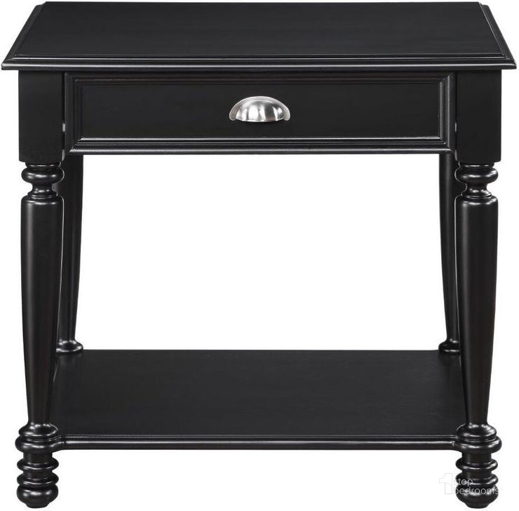 The appearance of Sanders Black End Table designed by Homelegance in the transitional interior design. This black piece of furniture  was selected by 1StopBedrooms from Sanders Collection to add a touch of cosiness and style into your home. Sku: 1301-04. Material: Wood. Product Type: End Table. Image1