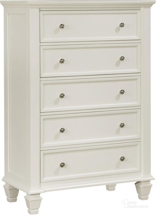 The appearance of Sandy Beach White Chest designed by Coaster in the transitional interior design. This white piece of furniture  was selected by 1StopBedrooms from Sandy Beach Collection to add a touch of cosiness and style into your home. Sku: 201305. Material: Wood. Product Type: Chest. Image1