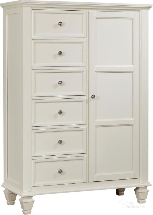 The appearance of Sandy Beach White Door Chest designed by Coaster in the transitional interior design. This white piece of furniture  was selected by 1StopBedrooms from Sandy Beach Collection to add a touch of cosiness and style into your home. Sku: 201308. Material: Wood. Product Type: Chest. Image1