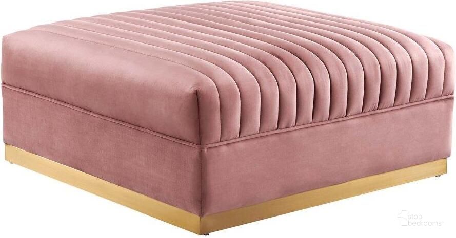 The appearance of Sanguine Dusty Rose Channel Tufted Performance Velvet Modular Sectional Sofa Ottoman designed by Modway in the modern / contemporary interior design. This dusty rose piece of furniture  was selected by 1StopBedrooms from Sanguine Collection to add a touch of cosiness and style into your home. Sku: EEI-6036-DUS. Material: Wood. Product Type: Ottoman. Image1