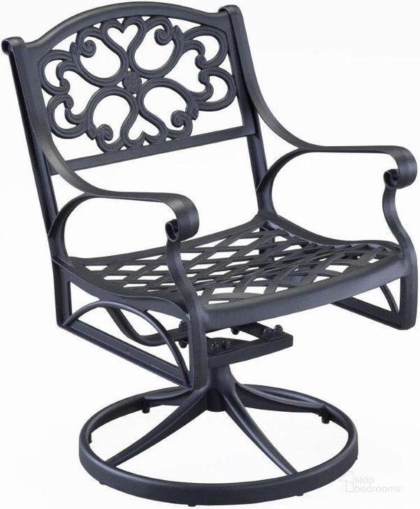 The appearance of Sanibel Black Outdoor Swivel Rocking Chair 6654-53 designed by Homestyles in the traditional interior design. This black piece of furniture  was selected by 1StopBedrooms from Sanibel Collection to add a touch of cosiness and style into your home. Sku: 6654-53. Material: Aluminum. Product Type: Outdoor Chair. Image1