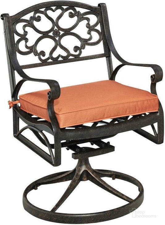 The appearance of Sanibel Bronze Outdoor Swivel Rocking Chair 6655-53C designed by Homestyles in the traditional interior design. This bronze piece of furniture  was selected by 1StopBedrooms from Sanibel Collection to add a touch of cosiness and style into your home. Sku: 6655-53;6654-CUS. Material: Aluminum. Product Type: Outdoor Chair. Image1