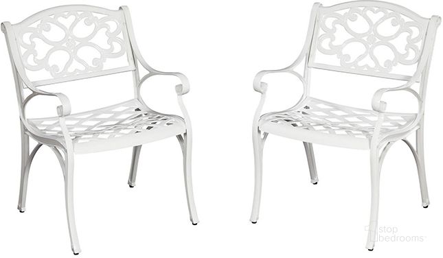 The appearance of Sanibel White Outdoor Chair Pair 6652-80 designed by Homestyles in the traditional interior design. This white piece of furniture  was selected by 1StopBedrooms from Sanibel Collection to add a touch of cosiness and style into your home. Sku: 6652-80. Material: Aluminum. Product Type: Outdoor Chair.