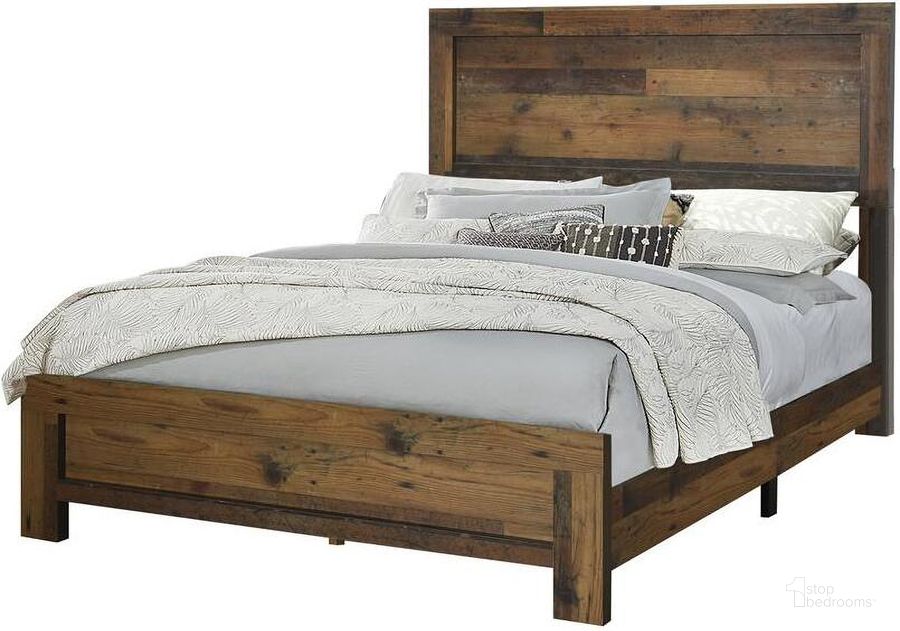 The appearance of Sano Claire Brown King Panel Bed designed by Leisure Living in the rustic / southwestern interior design. This brown piece of furniture  was selected by 1StopBedrooms from Sano Claire Collection to add a touch of cosiness and style into your home. Sku: 223141KE. Bed Type: Panel Bed. Material: Wood. Product Type: Panel Bed. Bed Size: King. Image1