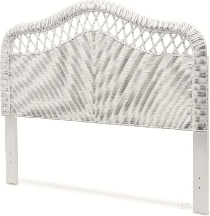 The appearance of Santa Cruz Queen Headboard In White designed by Sea Winds Trading in the transitional interior design. This white piece of furniture  was selected by 1StopBedrooms from Santa Cruz Collection to add a touch of cosiness and style into your home. Sku: B57940-WHITE. Product Type: Headboard. Bed Size: Queen. Material: Wicker. Image1