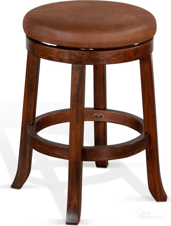 The appearance of Santa Fe 24 Inch Swivel Stool Set of 2 With Cushion Seat designed by Sunny Design in the traditional interior design. This dark brown piece of furniture  was selected by 1StopBedrooms from Santa Fe Collection to add a touch of cosiness and style into your home. Sku: 1646DC-24. Material: Wood. Product Type: Barstool. Image1