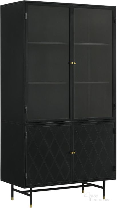 The appearance of Santiago Rectangular 4-Door Cabinet In Matte Black designed by Coaster in the industrial interior design. This matte black piece of furniture  was selected by 1StopBedrooms from Santiago Collection to add a touch of cosiness and style into your home. Sku: 951134. Material: Metal. Product Type: Accent Cabinet. Image1