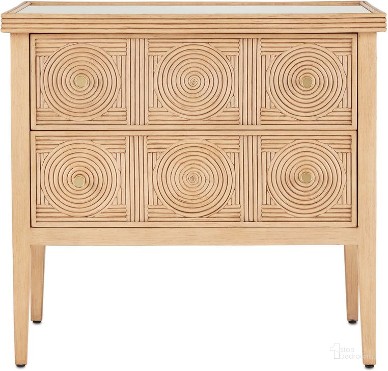 The appearance of Santos Sea Sand Chest designed by Currey & Company in the modern / contemporary interior design. This sand piece of furniture  was selected by 1StopBedrooms from Santos Collection to add a touch of cosiness and style into your home. Sku: 3000-0204. Material: Glass. Product Type: Chest. Image1