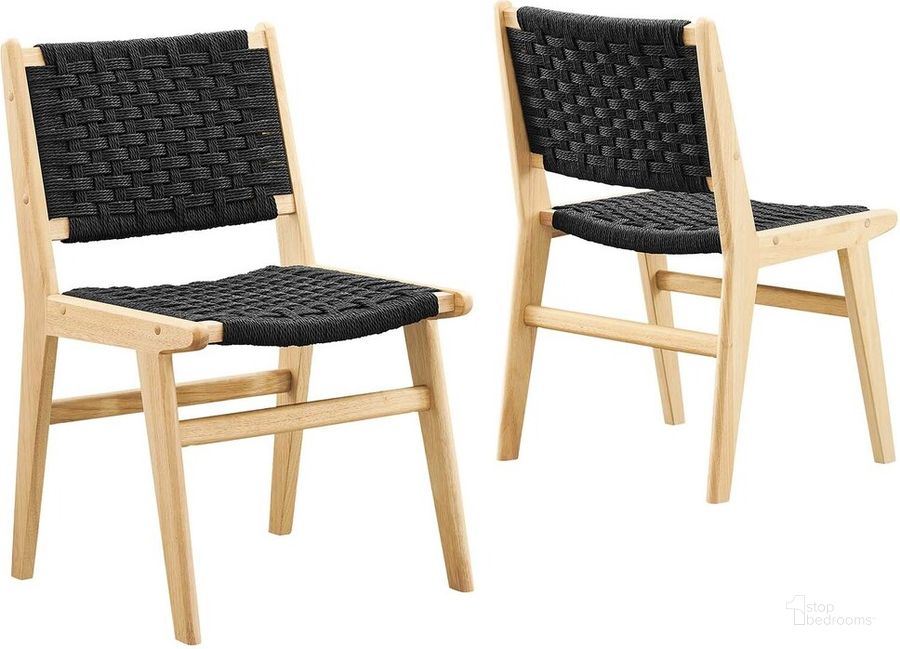 The appearance of Saoirse Woven Rope Wood Dining Side Chair In Natural/Black designed by Modway in the  interior design. This natural/black piece of furniture  was selected by 1StopBedrooms from Saoirse Collection to add a touch of cosiness and style into your home. Sku: EEI-6545-NAT-BLK. Product Type: Side Chair. Material: Rubberwood. Image1